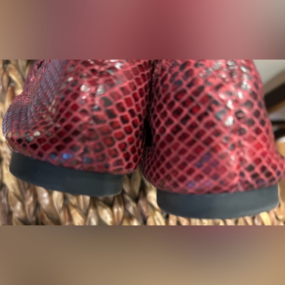 Ralph Lauren RLL Burgundy / Red Snakeskin Ballet Flat Slip On Shoe, Size 8.5 B - Picture 13 of 13